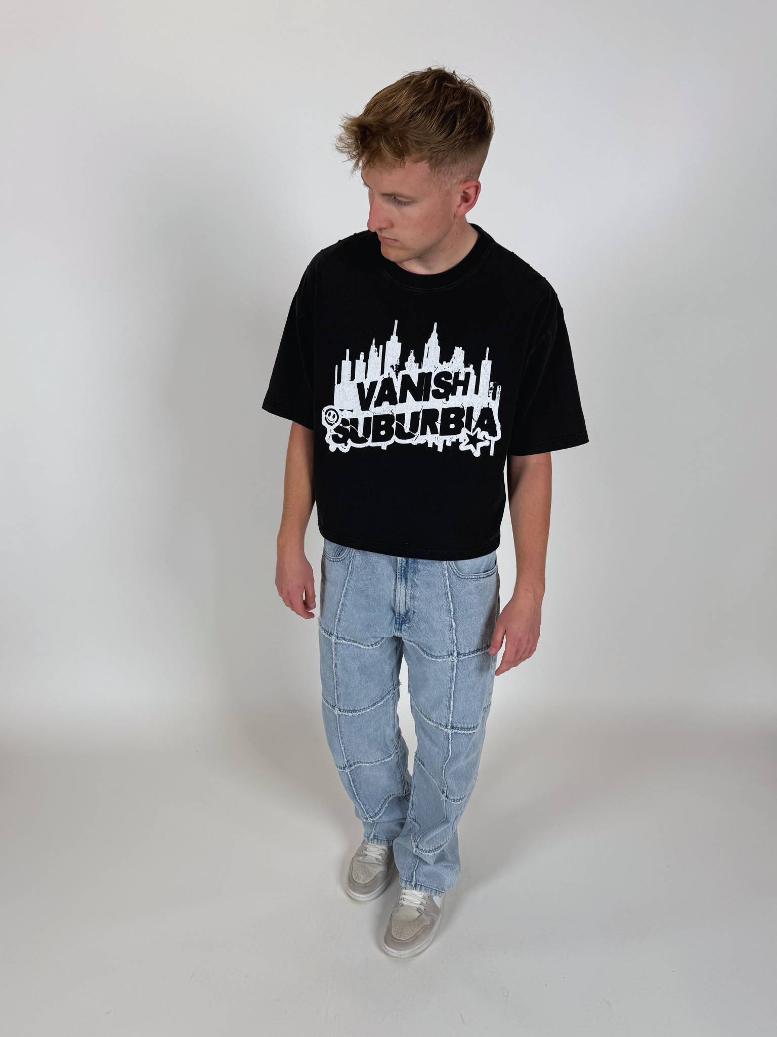 Suburbia Cropped Distressed Tee