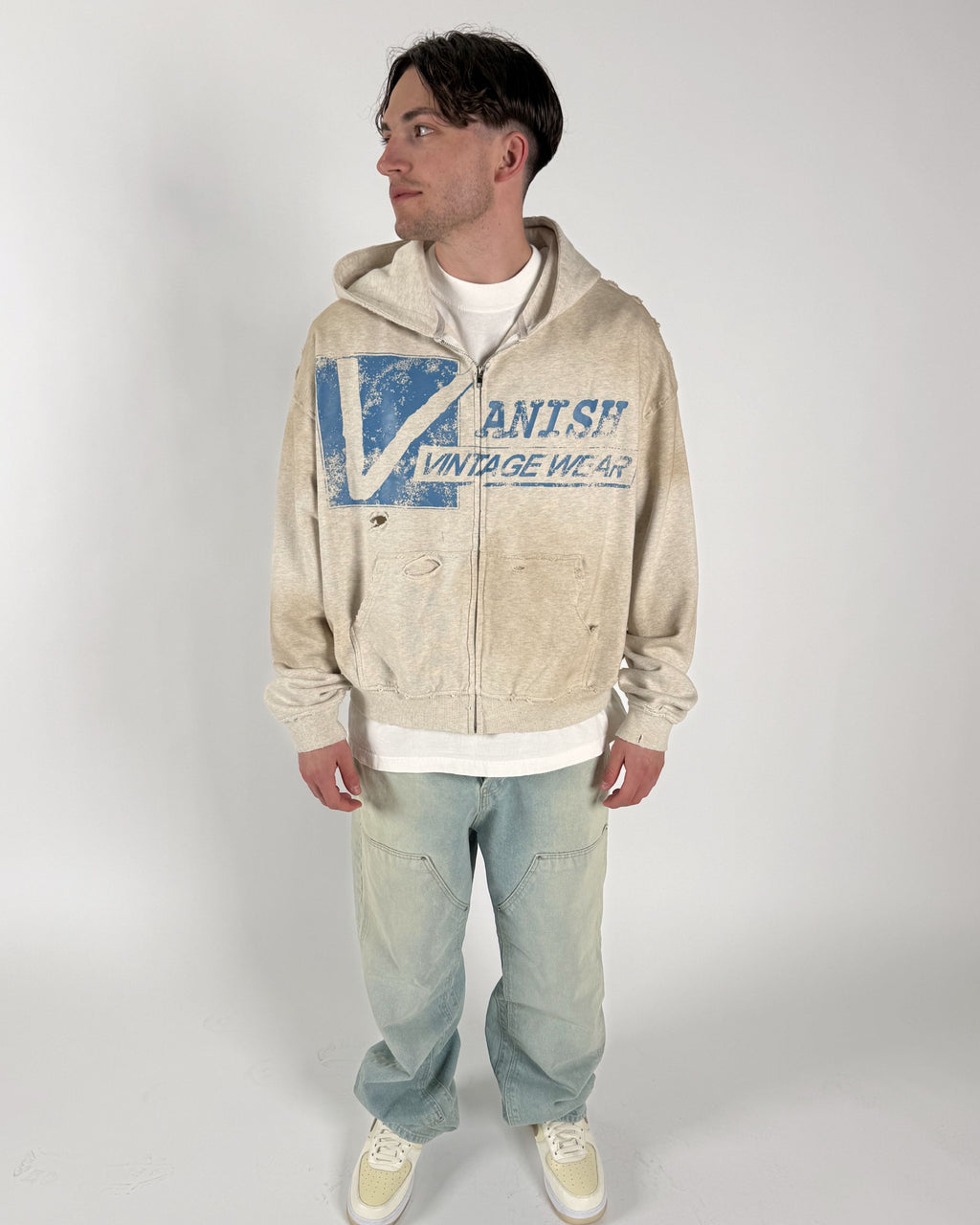 Vintage Wear Zip Hoodie