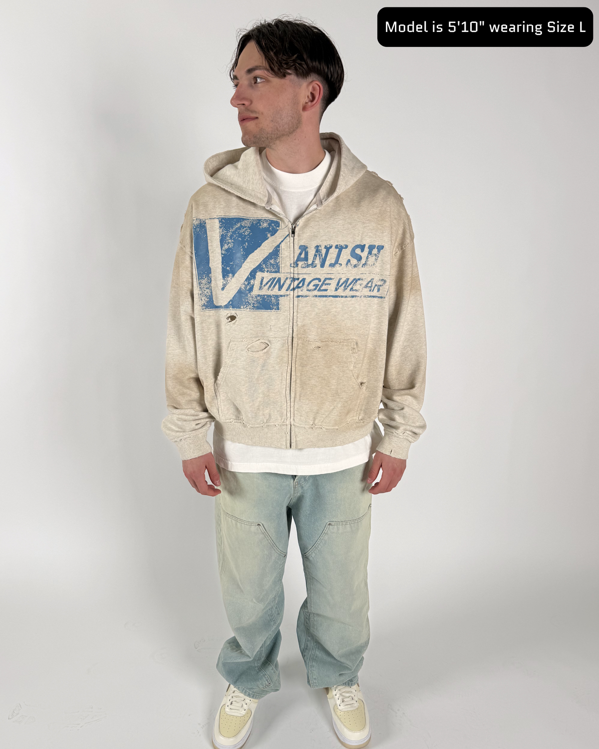 Vintage Wear Zip Hoodie