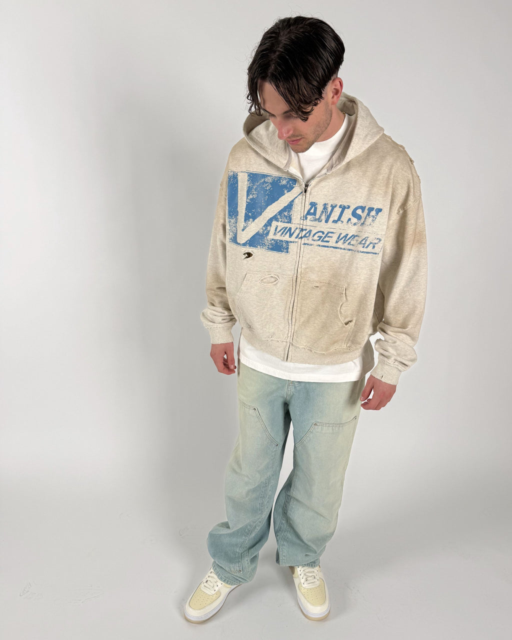 Vintage Wear Zip Hoodie