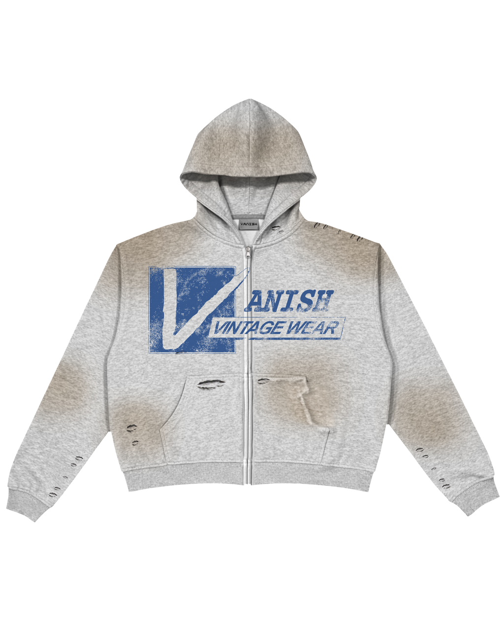 Vintage Wear Zip Hoodie