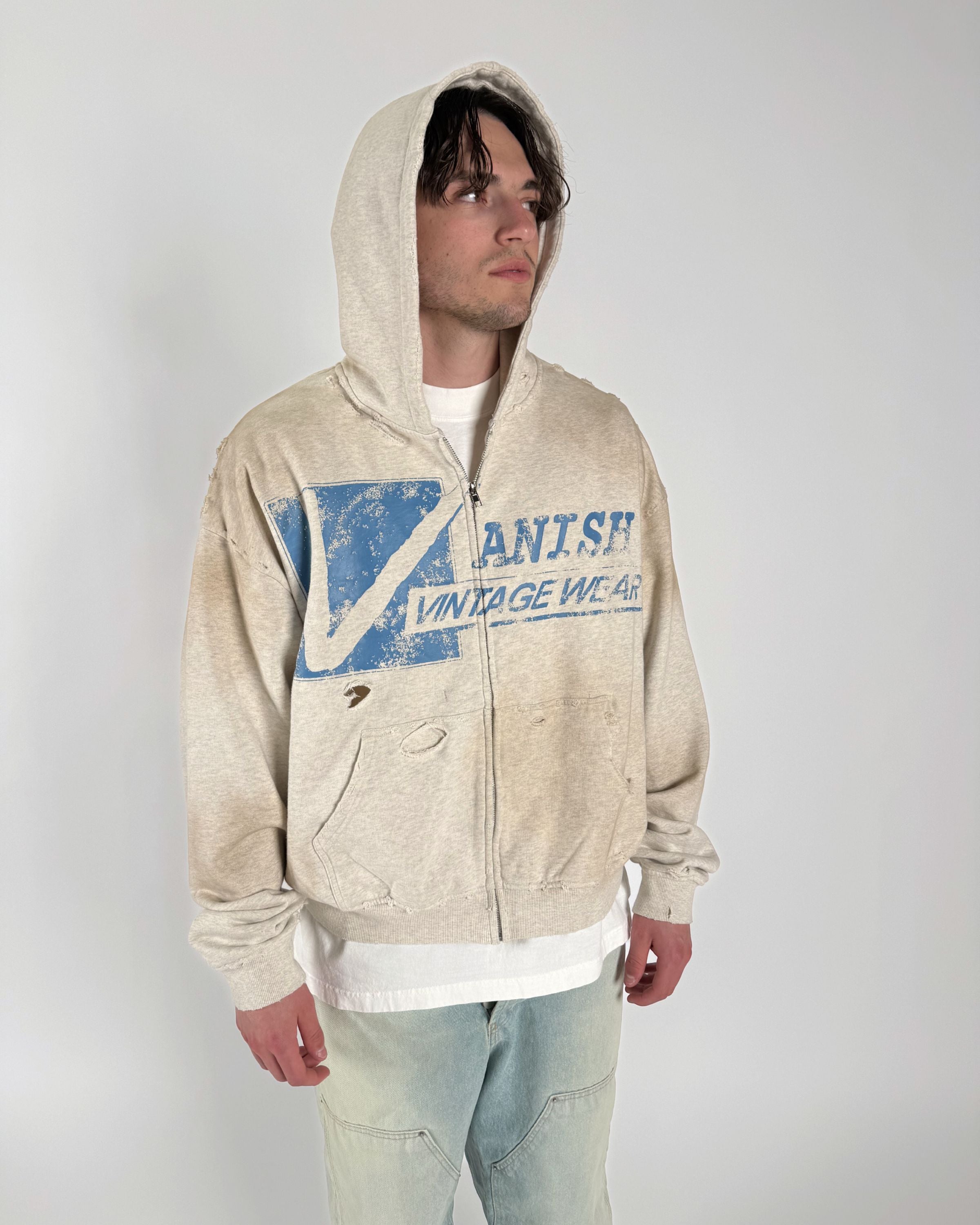 Vintage Wear Zip Hoodie