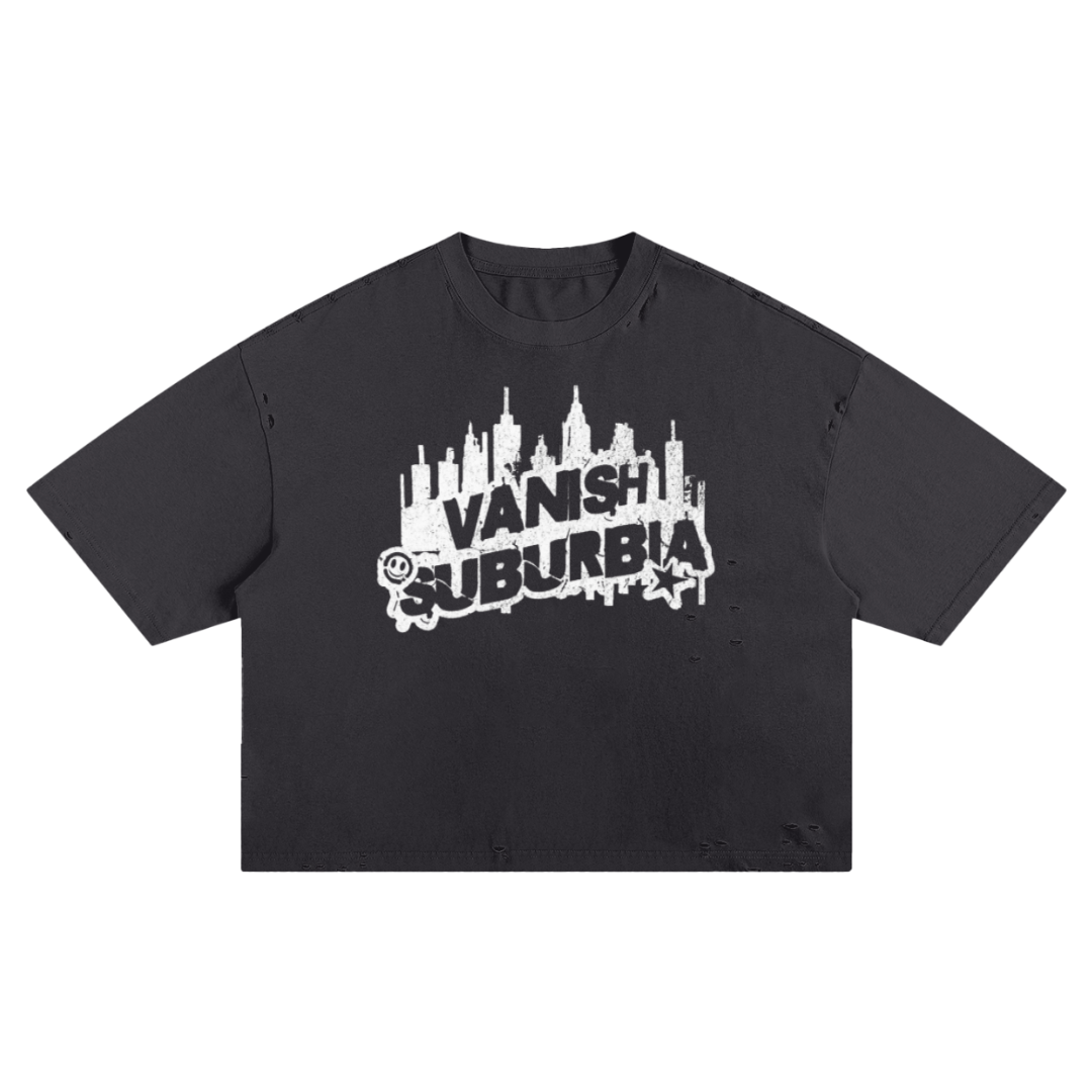 Suburbia Cropped Distressed Tee
