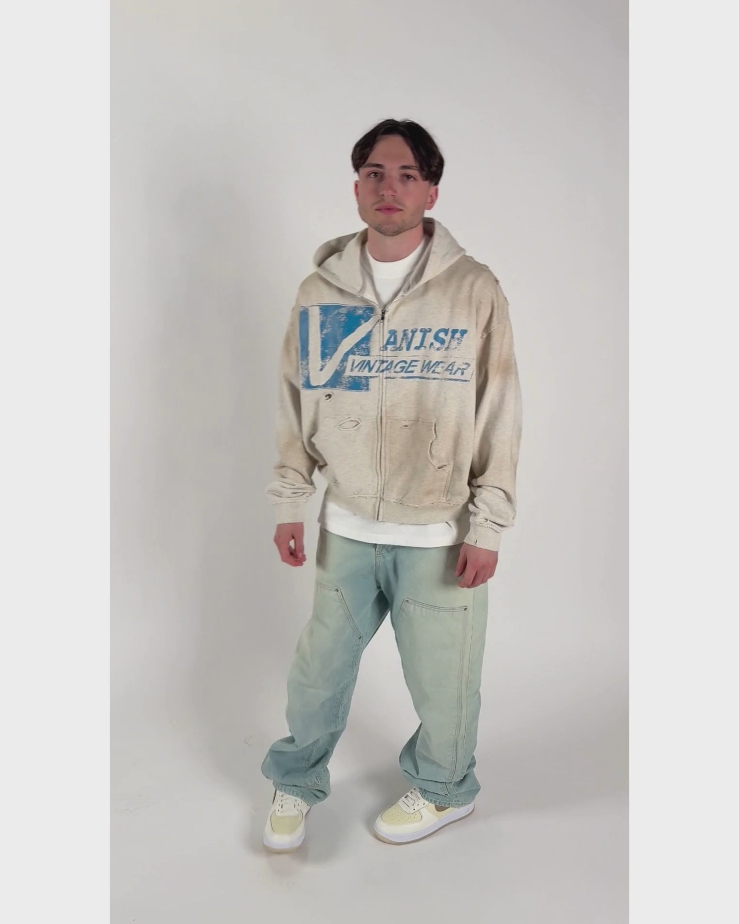 Vintage Wear Zip Hoodie